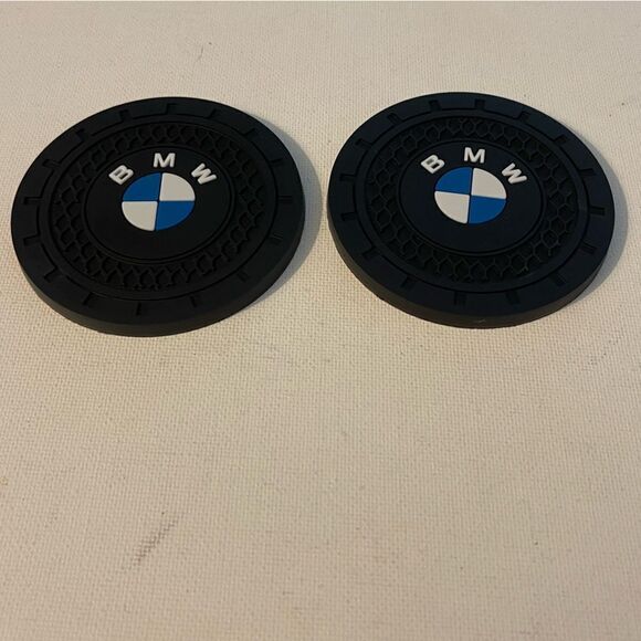 BMW logo Car Cup Holder Coasters set of 2 NWT - Picture 3 of 4